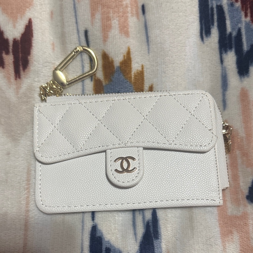 White Quilted Leather Wallet